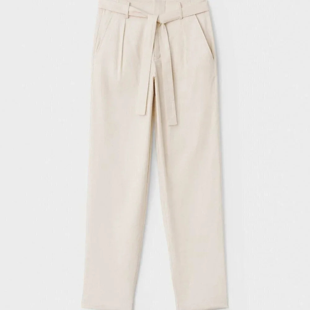 Rag & Bone Size 2 Roxie Linen Pant in Light Dove - Picture 2 of 9